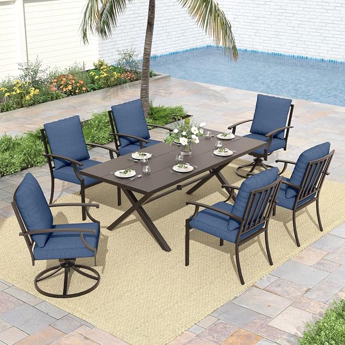ALAULM 7-Piece Patio Dining Table and Chairs by ALAULM