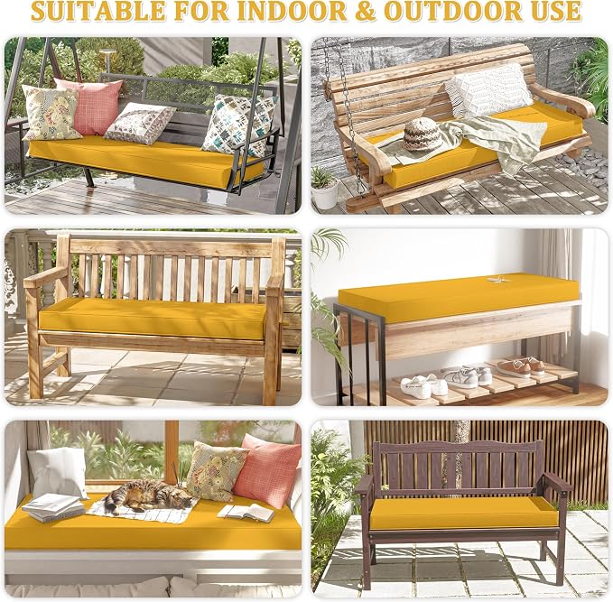 Premium Outdoor Bench Cushions for Patio Furniture 3.5inches Memory Foam Bench - Image 6