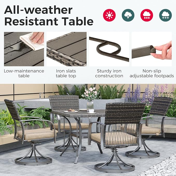 Pamapic 5-Piece Outdoor Dining Set - Image 4