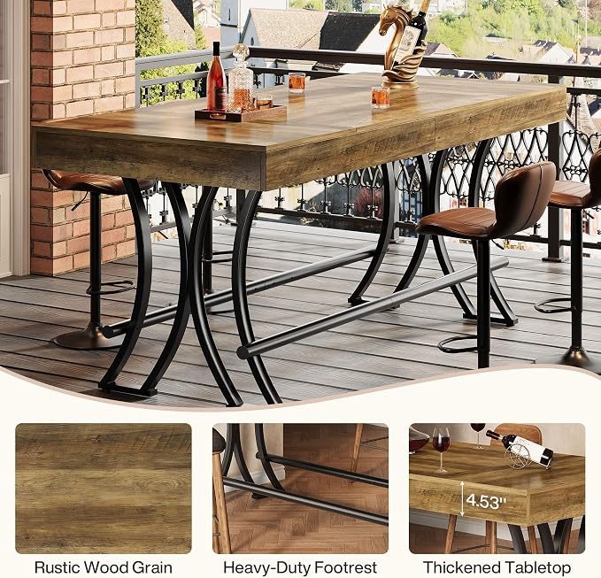 Tribesigns 63" Counter Height Bar Table - Image 7