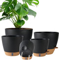 Self Watering Pots for Inoor Ourdoor Plants 10/9/8/7/6.5 Inch Plastic Planters by Fielda