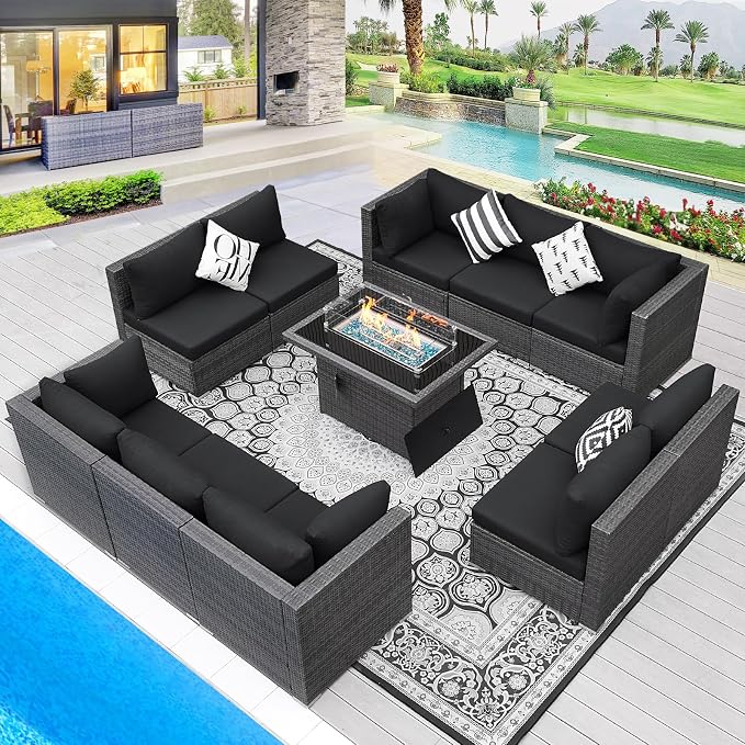 BULEXYARD 11 Piece High Back Outdoor Patio Set by BULEXYARDFURNITURE