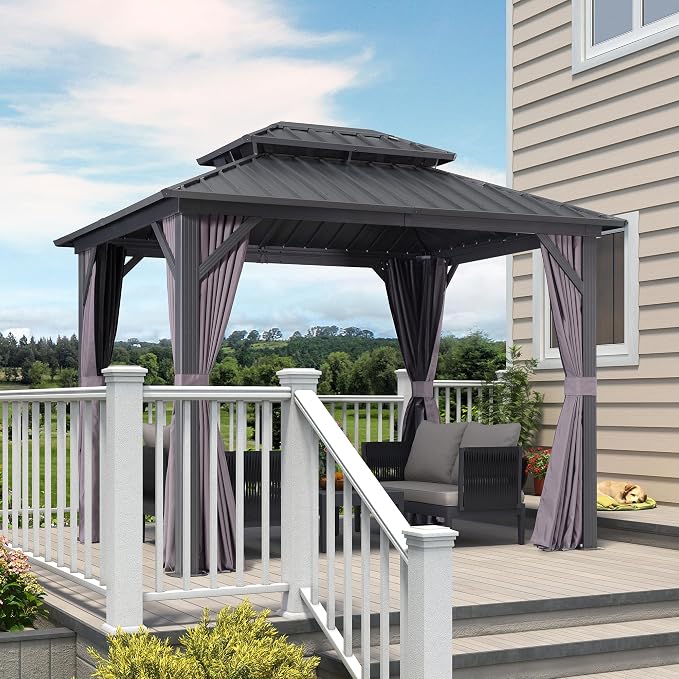 PURPLE LEAF 8' X 10' Permanent Hardtop Gazebo - Image 2