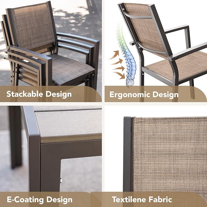 Devoko Patio Dining Set 7 Piece Outdoor Furniture - Image 9