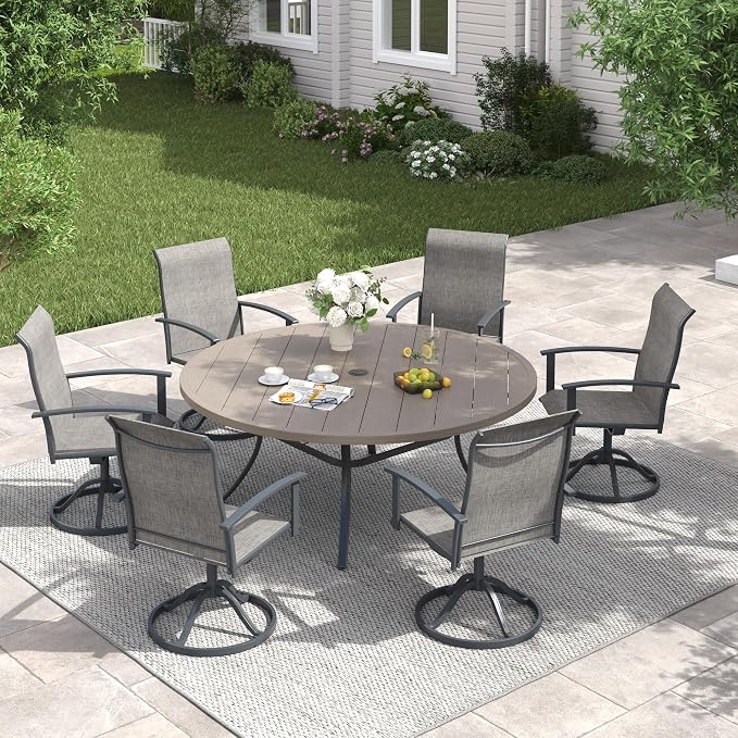VICLLAX 63" Outdoor Round Patio Table - Image 2