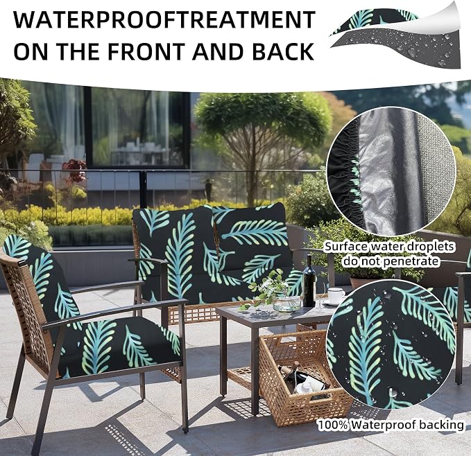8Pcs Outdoor Cushion Covers, Patio Cushion Covers, Stretch Elastic Slipcovers - Image 4