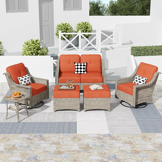 HOOOWOOO 6 Piece Patio Furniture Conversation Sets by DesignforBetterLife