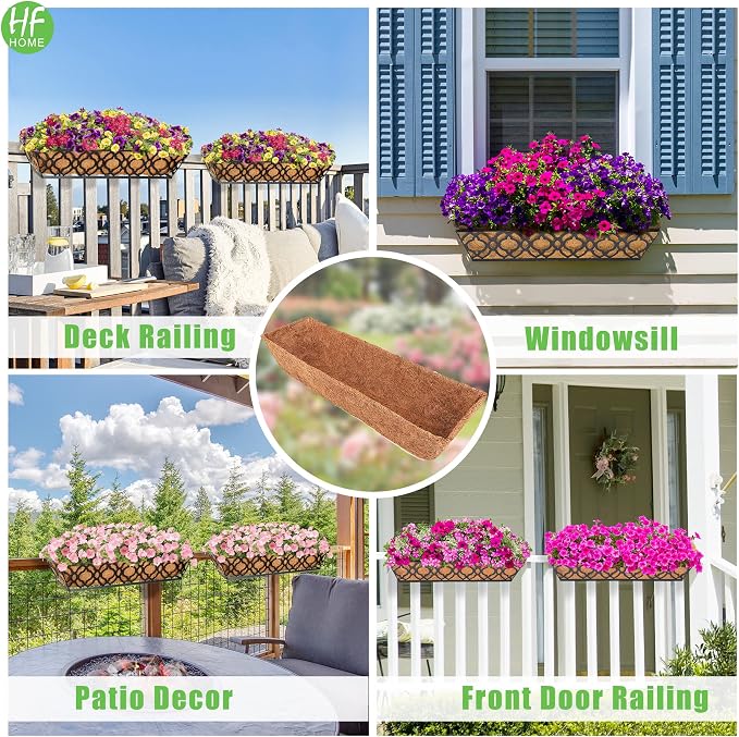 HFHOME 4Pcs 24" Trough Coco Fiber Replacement Liner, Natural 24 in Window Deck - Image 5