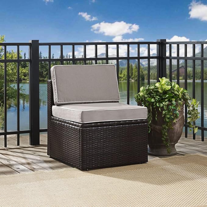 Crosley Furniture Palm Harbor Armless Outdoor Sectional Chair, Wicker Patio - Image 2