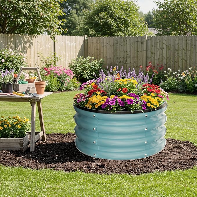 ZXZYHFTY Round Galvanized Raised Garden Bed kit, Round Large Metal Raised - Image 9