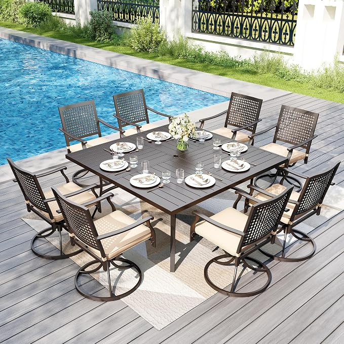 PHI VILLA 9 Pieces Outdoor Dining Set - Image 2