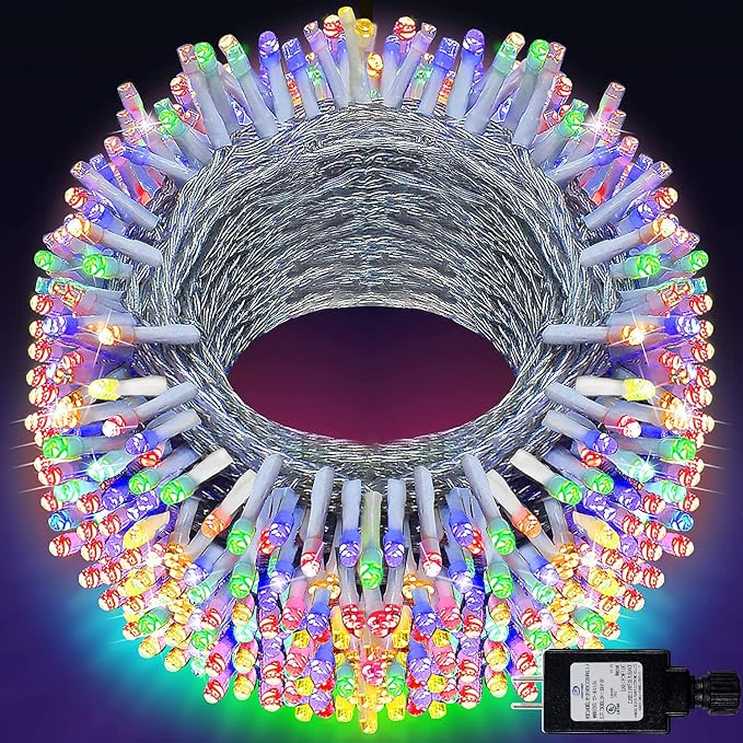 KNONEW Outdoor Christmas Lights 300 LED 99ft String Lights 8 Modes & Time by KNONEW