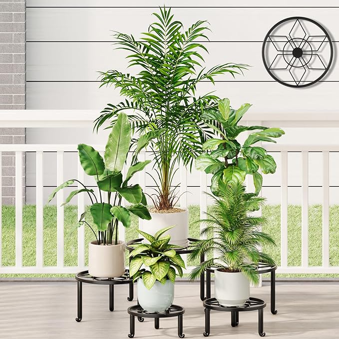 5 Pack Plant Stand Metal Flower Pot Stand Holders Indoor Tall Plant Rack Plant by Unknown