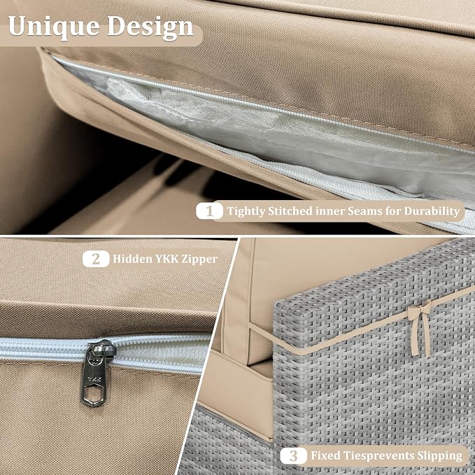14 Pcs Outdoor Cushion Covers Patio Cushion Slipcovers Replacement Splash Proof - Image 4