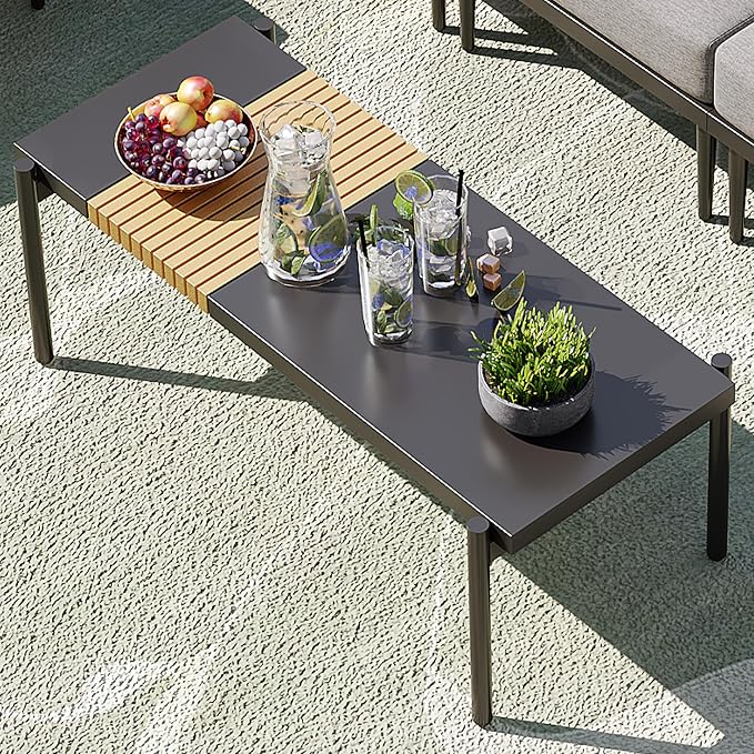 Sundale Outdoor 3 Pieces Patio Furniture Set, Metal Outdoor Sectional Sofa - Image 6