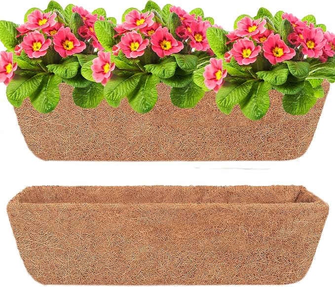 Y&M 2Pcs 24" Trough Coco Fiber Replacement Liner, Pre-Formed Window Deck Coco by YM
