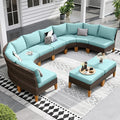 Sophia & William Patio Furniture Set, 10 Piece Half Moon Outdoor Wicker by SophiaWilliam