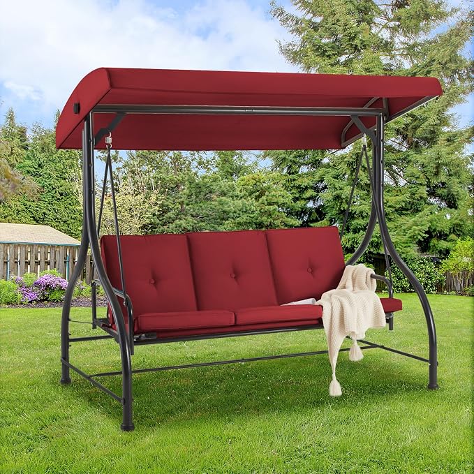 AECOJOY 3-Seat Outdoor Porch Swing by AECOJOY
