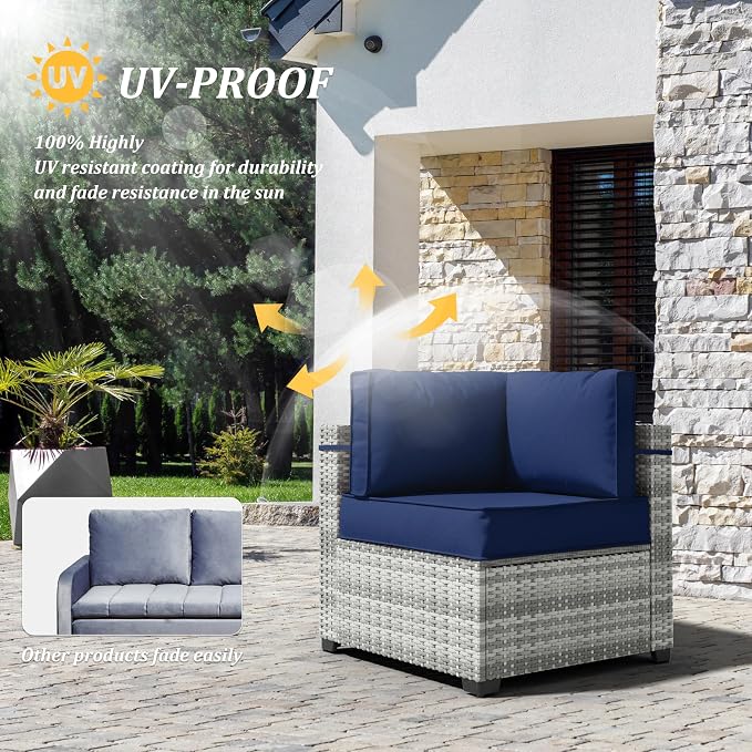 14 Pcs Outdoor Cushion Covers Patio Cushion Slipcovers Replacement Splash Proof - Image 5