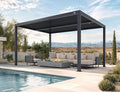 PURPLE LEAF Louvered Pergola 94AS 11' x 15' Aluminum Metal Outdoor Pergola wtih by PURPLELEAF