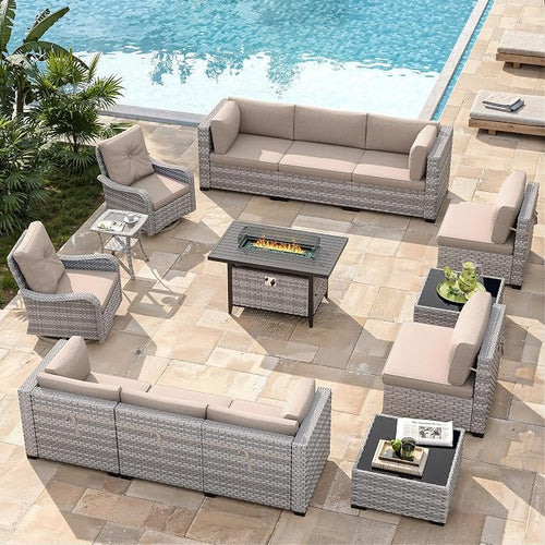 10-Seat Outdoor Wicker Patio Furniture Set - Image 2