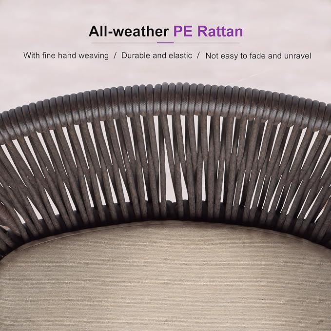PURPLE LEAF 9 Pieces Large Round Outdoor Dining Set Patio Furniture Set - Image 9