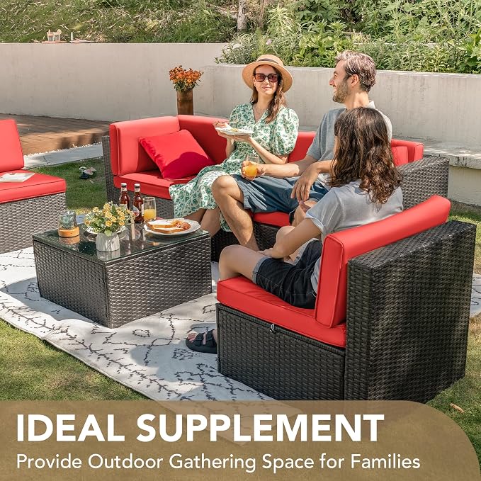 Devoko Patio Furniture Sets 6 Pieces Outdoor Sectional Rattan Sofa Manual - Image 6