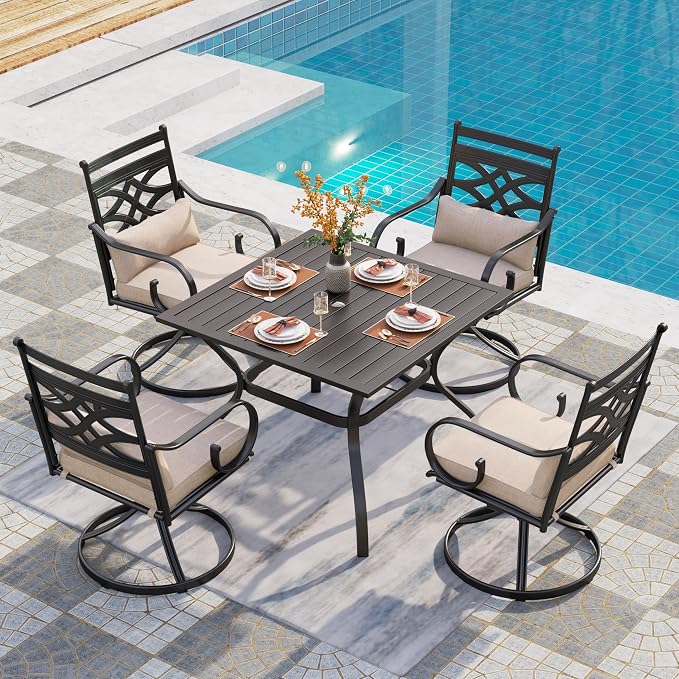 PHI VILLA 5 Pieces Outdoor Dining Set by PHIVILLAThepioneerofcomfortablehouseholdsupplies
