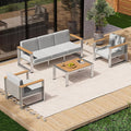 Aluminum Patio Furniture Set, 5 Seats Outdoor Patio Conversation Sets by ComfCove