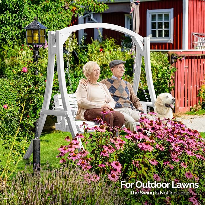 VINGLI 5FT Wooden Swing Frame, 1000LBS Heavy Duty A-Frame Porch Swing Stand - Image 9