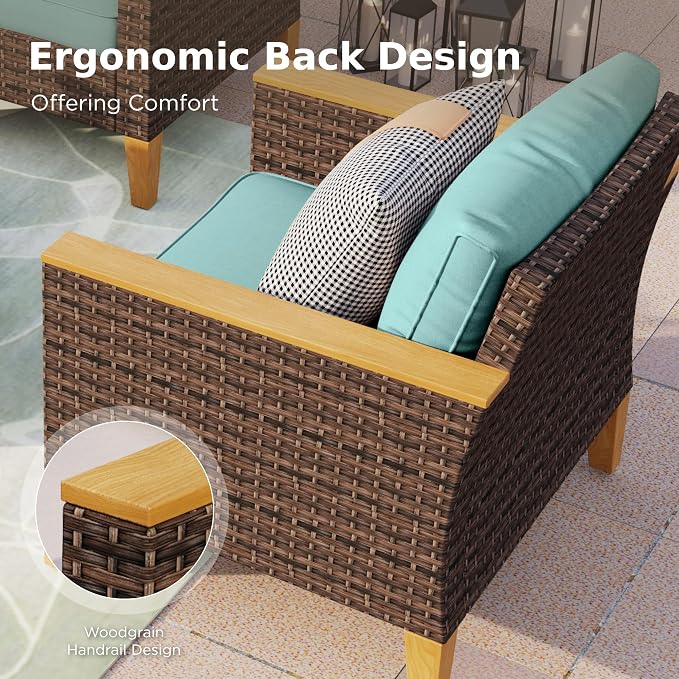 PHI VILLA 7-Piece Half Moon Patio Furniture Set - Image 9