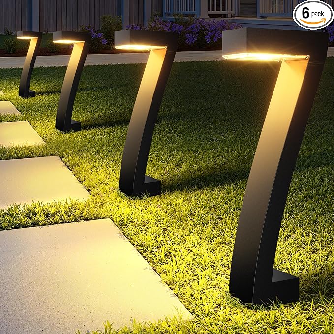 WdtPro Solar Lights Outdoor Pathway Lights, 6 Pack Upgraded Bright LED Outdoor by WdtPro