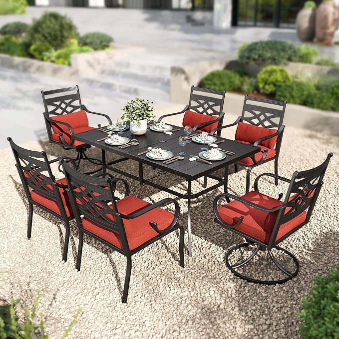 PHI VILLA 7 Pieces Outdoor Dining Set by PHIVILLAThepioneerofcomfortablehouseholdsupplies