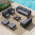 SERWALL HDPE Patio Furniture Set, 10 Pieces Outdoor Sectional Sofa Set by SERWALL