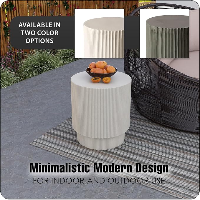 LeisureMod Modern Side Table Round Fiberstone Top Accent End Table - Image 6