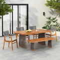 Christopher Knight Home Pasco Acacia Wood Outdoor Dining Table Set by ChristopherKnightHome