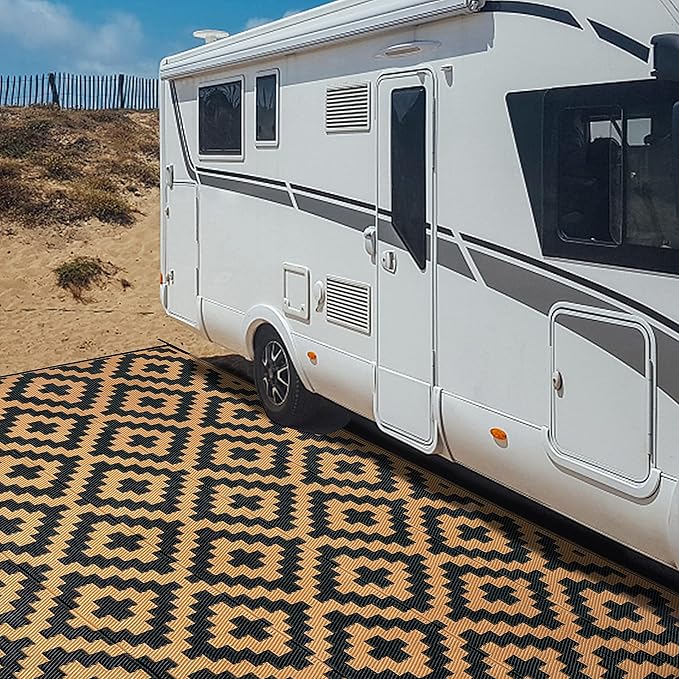 SAND MINE Reversible Mats, Plastic Straw Rug, Modern Area Rug, Large Floor Mat - Image 7