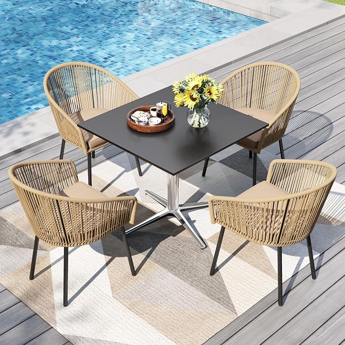 PHI VILLA 5 Pieces Outdoor Small Dining Set by PHIVILLAThepioneerofcomfortablehouseholdsupplies