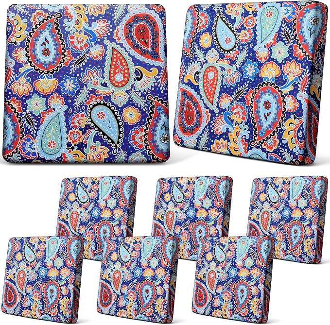 Newwiee 8Pcs Patio Cushion Covers Stretch Outdoor Cushion Cover Replacement by Newwiee