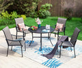 Sophia & William Outdoor Dining Set 5 Pieces, 4 Comfortable Textilene Chairs by SophiaWilliam