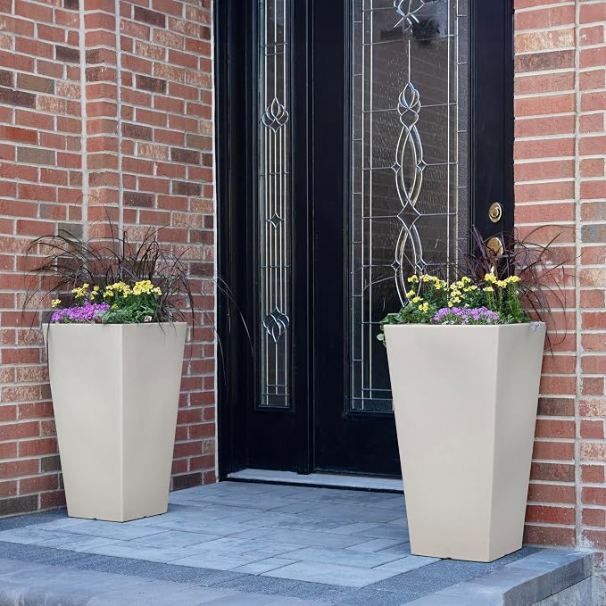 Step2 Tremont Tall Square Planter Pot, Large Outside All-Season All-Weather - Image 5