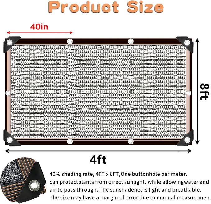 QLOFEI Shade Cloth for Patio, 40-50% Sunblock Mesh Tarp Shade Cloth - Image 3