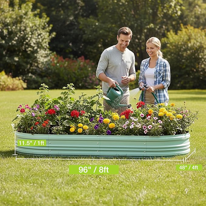 WORKPRO 2PK 8x4x1ft Outdoor Galvanized Raised Garden Bed, Easy Assembly Planter - Image 4