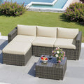 Green4ever 5-Piece Outdoor Patio Furniture Set, All-Weather Wicker Rattan by Green4ever