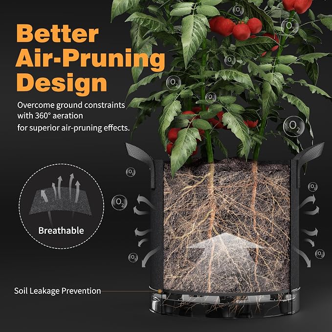 Self-Watering Grow Bags, for Low Stress Plant Training Fruits, Vegetables - Image 3
