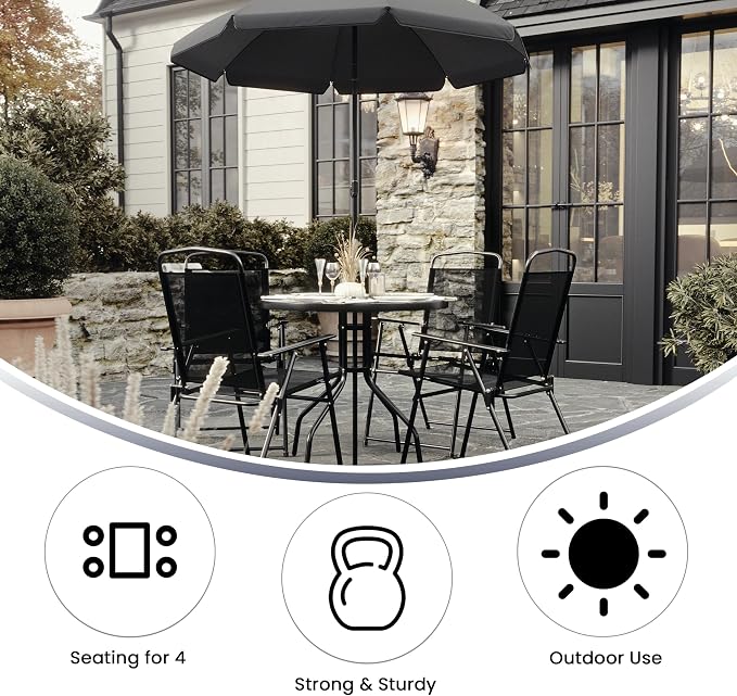Flash Furniture Nantucket 6-Piece Patio Dining Set - Image 4