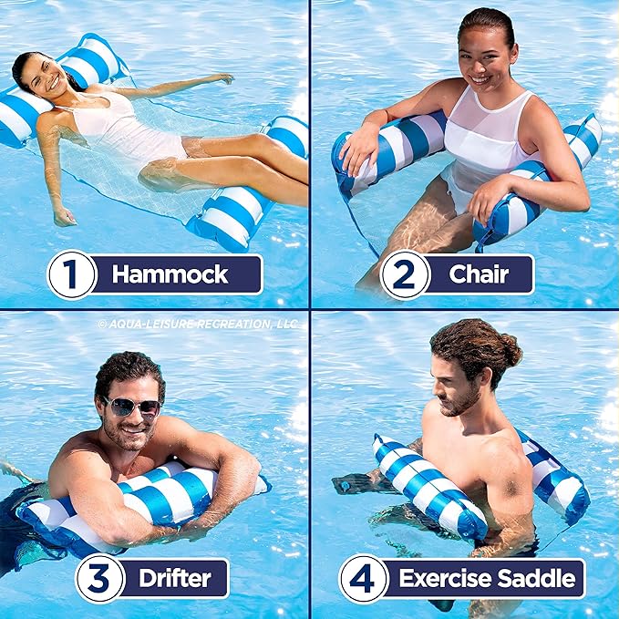 Aqua 4-in-1 Monterey Hammock Pool Float & Water Hammock, Inflatable Pool Floats - Image 4