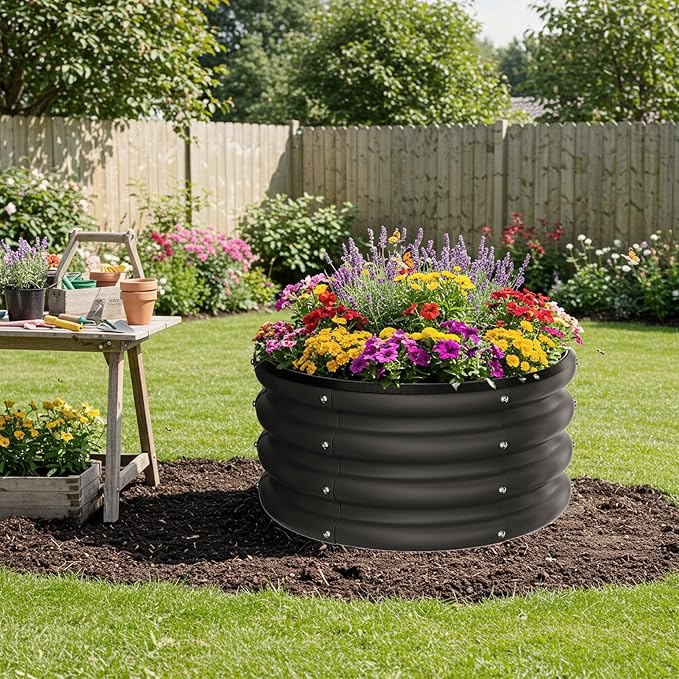 ZXZYHFTY Round Galvanized Raised Garden Bed kit, Round Large Metal Raised - Image 8