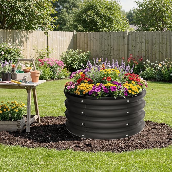 ZXZYHFTY Round Galvanized Raised Garden Bed kit, Round Large Metal Raised - Image 9