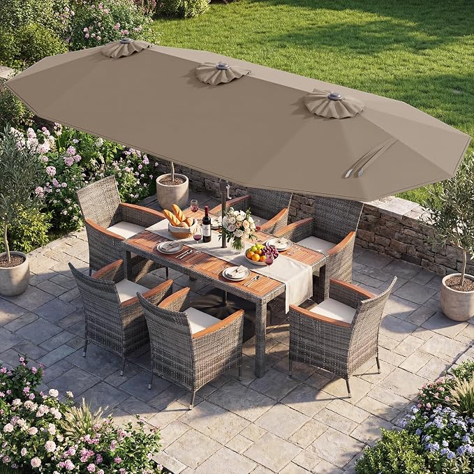 Tangkula 9 Piece Rattan Outdoor Dining Set - Image 2